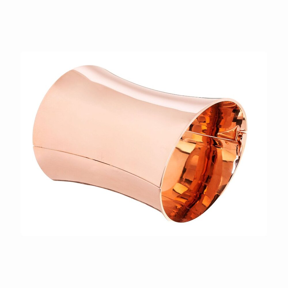 Calvin Klein Women's Wide Stainless Steel Cuff Bracelet in Rose Gold Size 7"